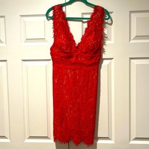 Just Me brand. Red dress.